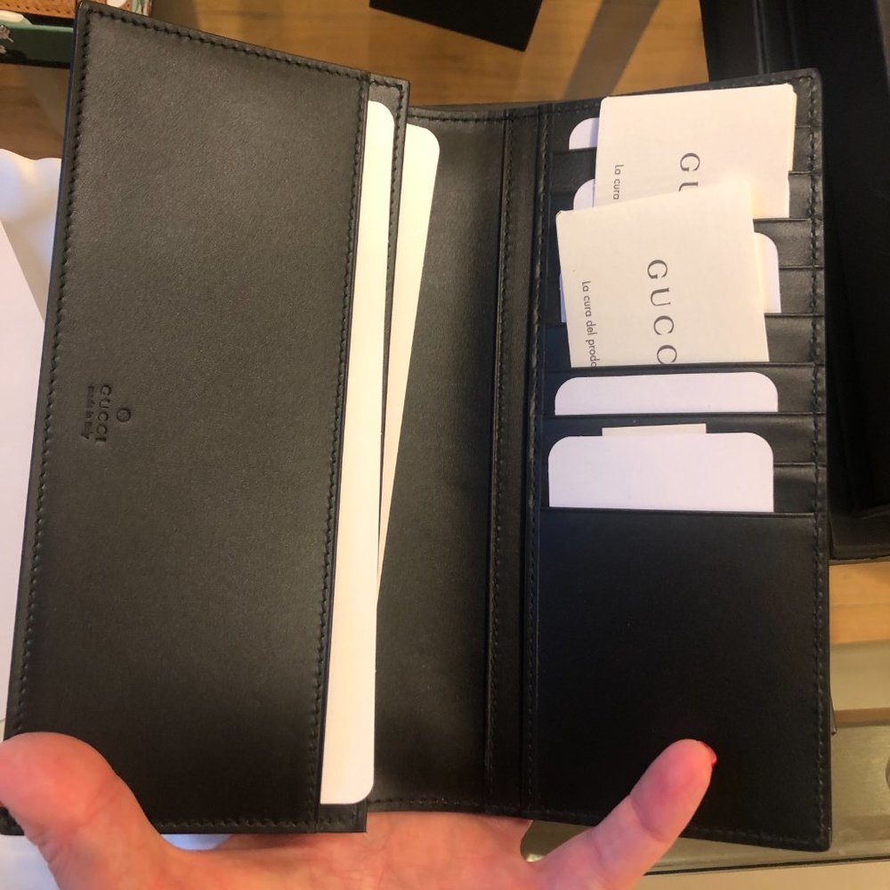 Gucci GG Guccissima Long Leather Wallet in Black New in Box with dust bag - Picture 4 of 5